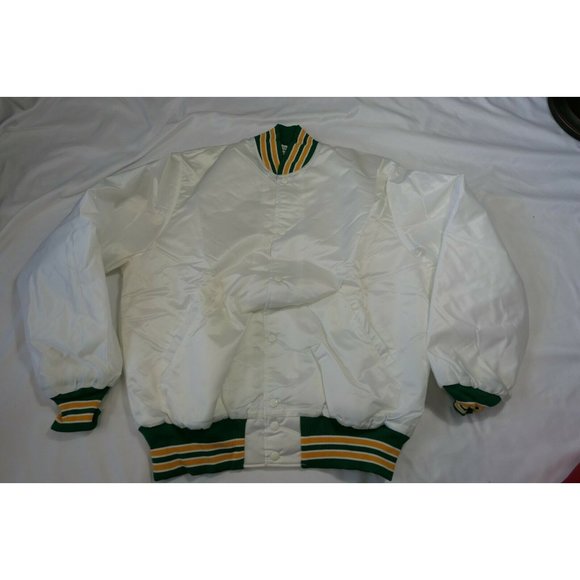 Vintage NEW OLD STOCK 80s GEM SPORTSWEAR Satin Varsity Jacket Men's XL ATHLETICS - Picture 1 of 11